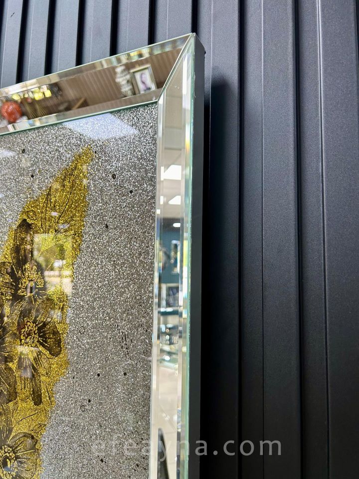 KELEBEK- GÜMÜŞ AYNA TABLO 70x70CM