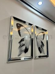 BUTTERFLY- 2'Lİ GÜMÜŞ AYNA TABLO SETİ