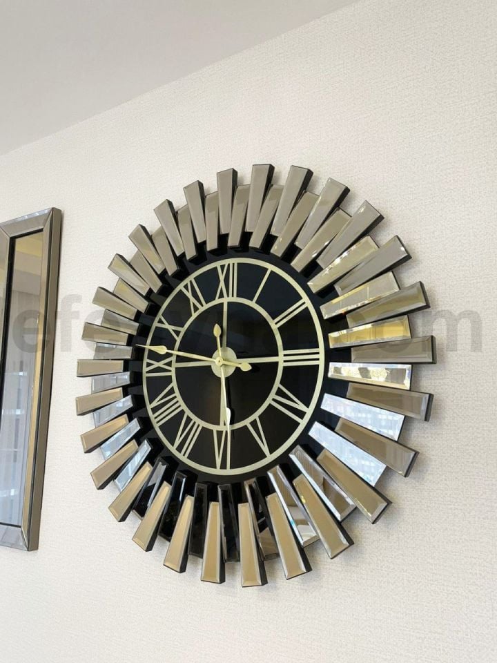 PİYANO X -BRONZ AYNA DUVAR SAATİ 83cm