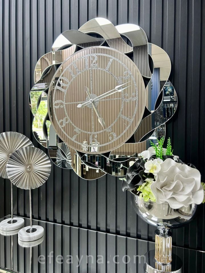 BURGU-FÜME & GÜMÜŞ DUVAR SAATİ 70CM