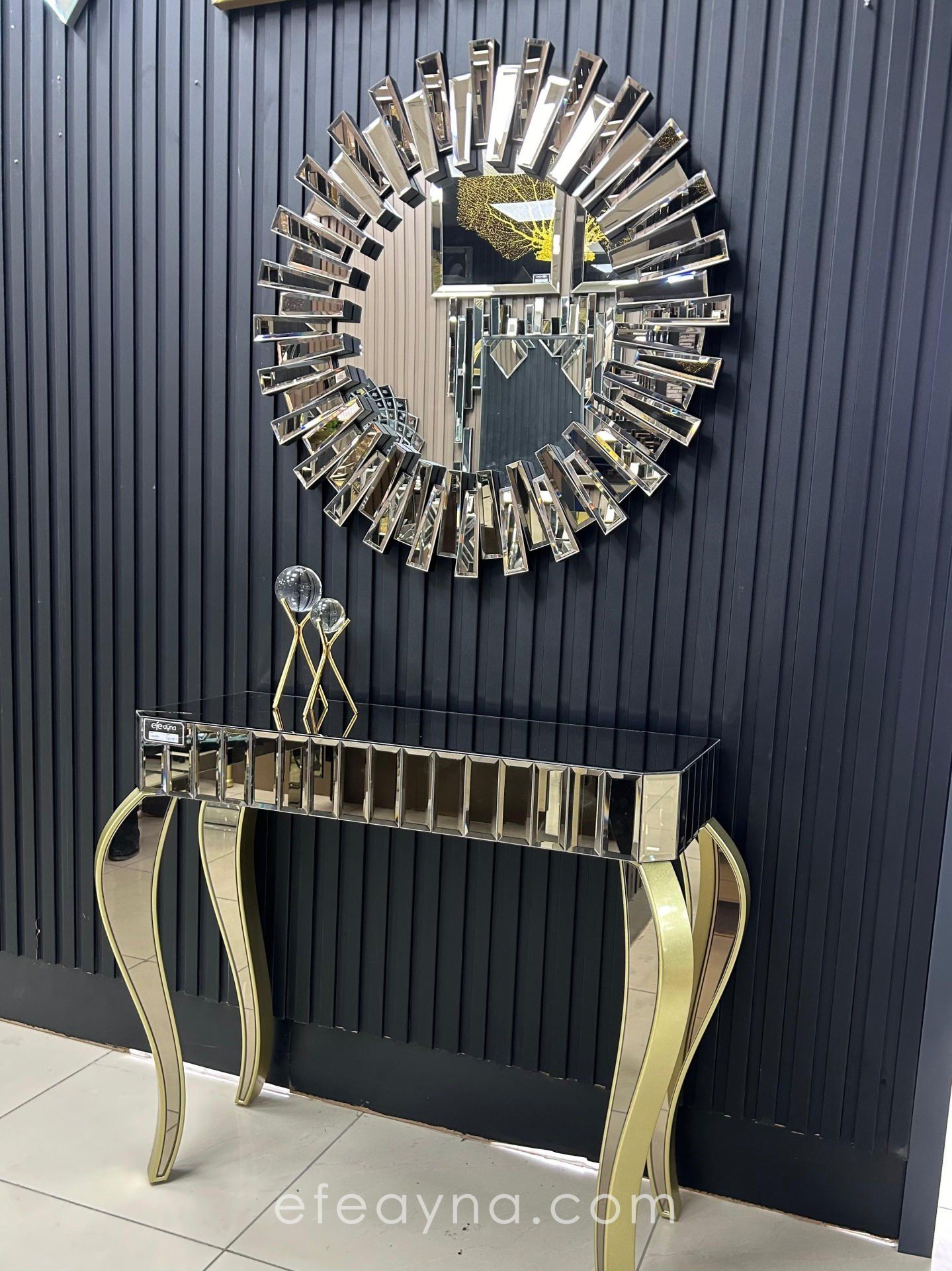 SİNDİRELLA-BRONZ DRESUAR & PİYANO AYNA TAKIMI (*4 AYAKLI*)