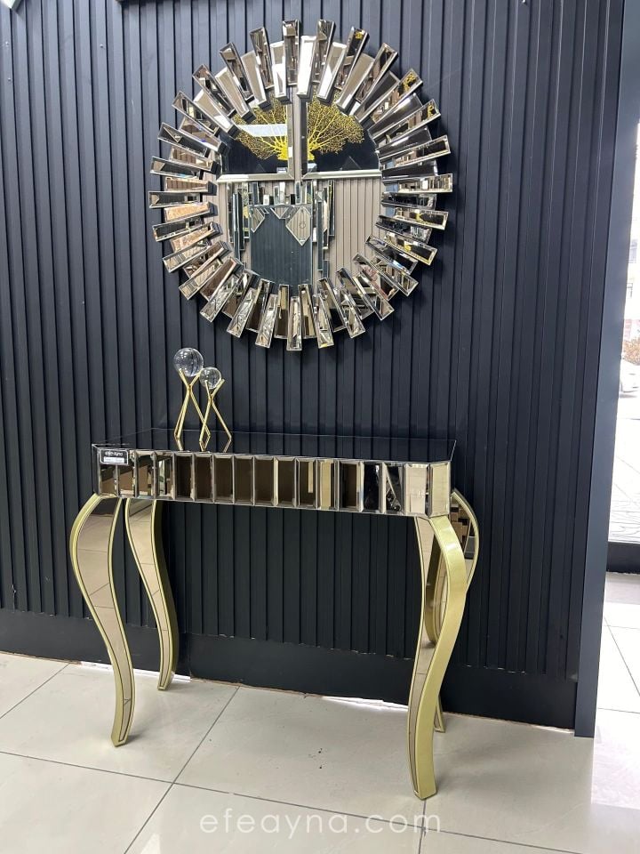 SİNDİRELLA-BRONZ DRESUAR & PİYANO AYNA TAKIMI (*4 AYAKLI*)