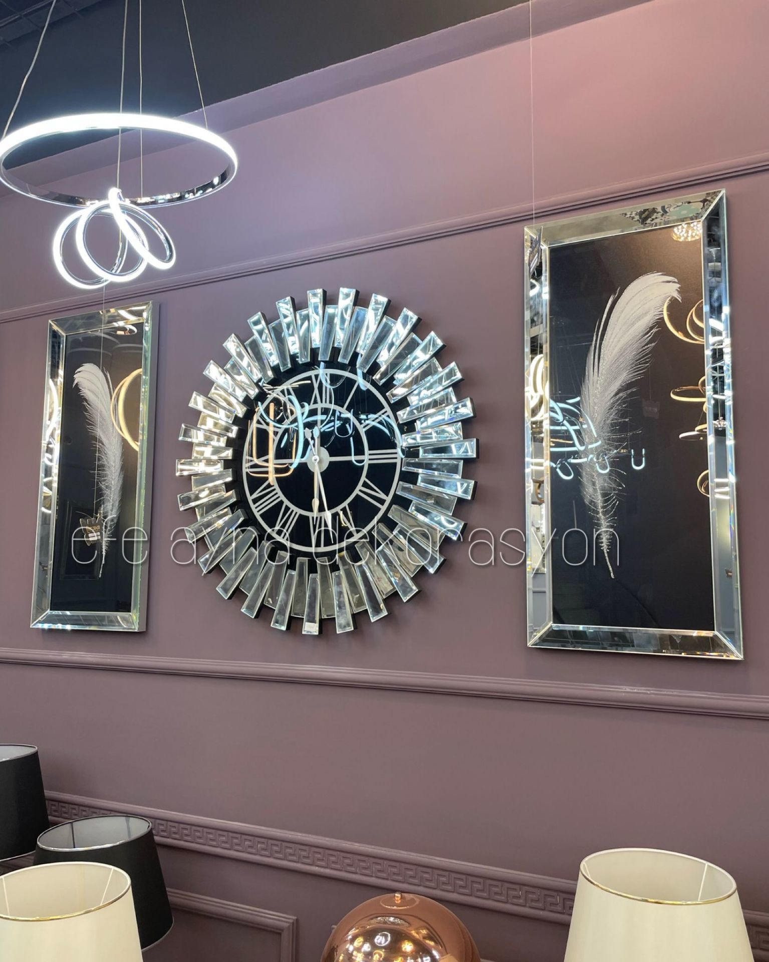 PİYANO X- 3'LÜ GÜMÜŞ SAAT & TABLO SETİ