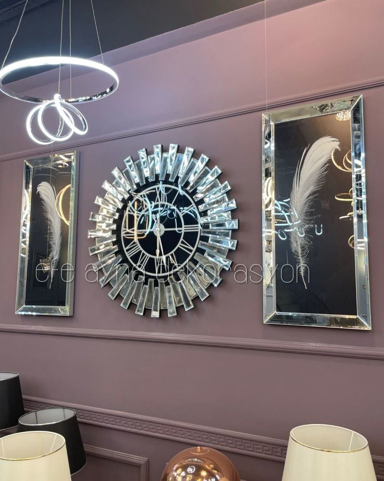 PİYANO X- 3'LÜ GÜMÜŞ SAAT & TABLO SETİ