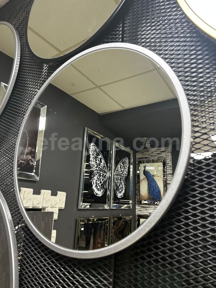 YUVARLAK AYNA-GÜMÜŞ ÇERÇEVELİ