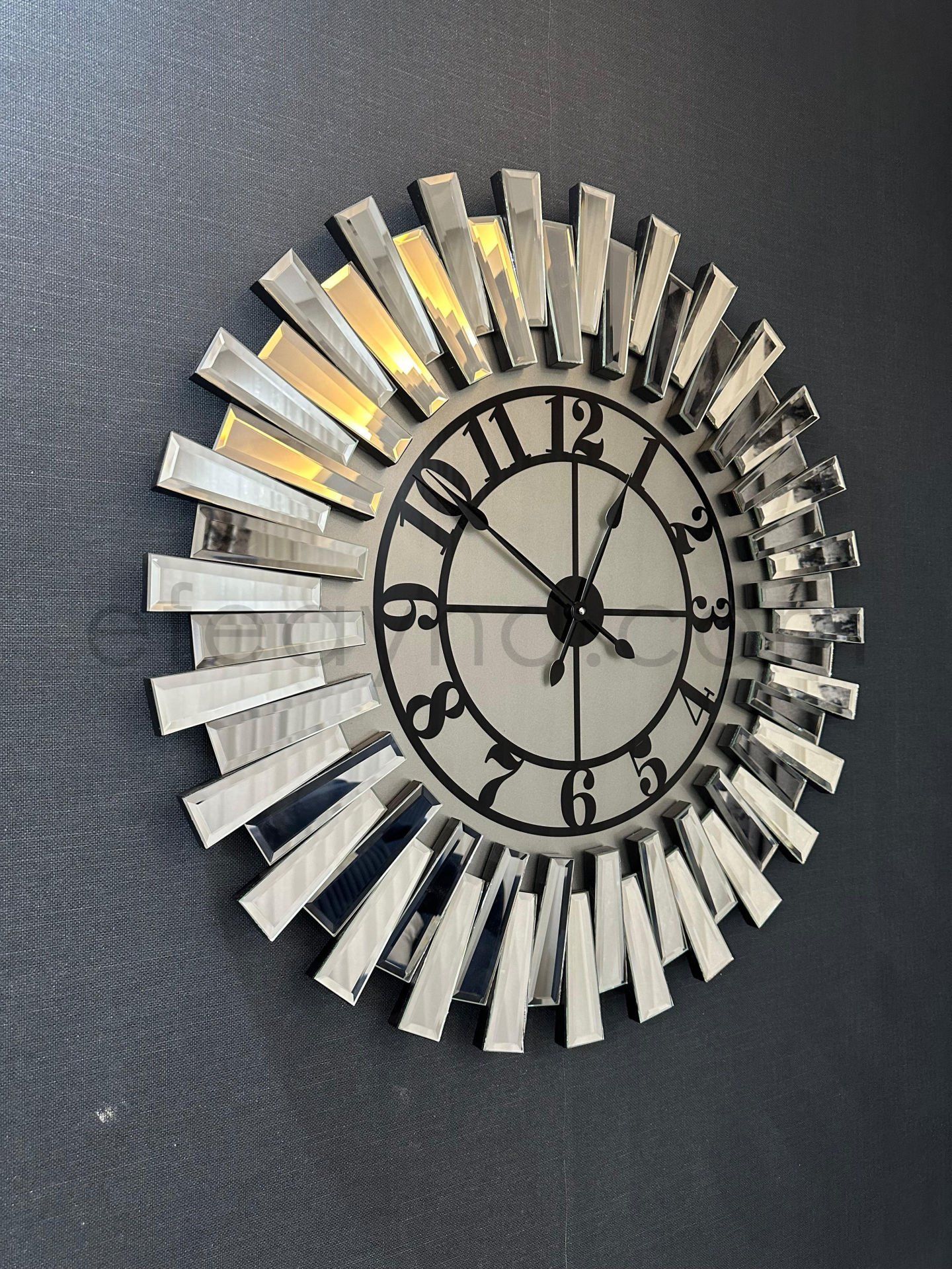 PİYANO XX-GÜMÜŞ AYNA DUVAR SAATİ