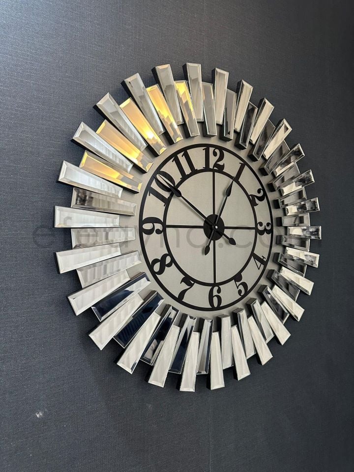 PİYANO XX-GÜMÜŞ AYNA DUVAR SAATİ