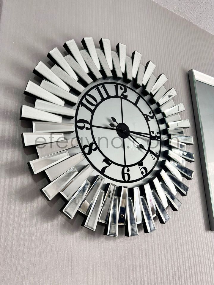 PİYANO XX- 3'LÜ GÜMÜŞ SAAT & TABLO SETİ BÜYÜK(Duvar saati:83cm,Tabloların herbiri 40x90cm)