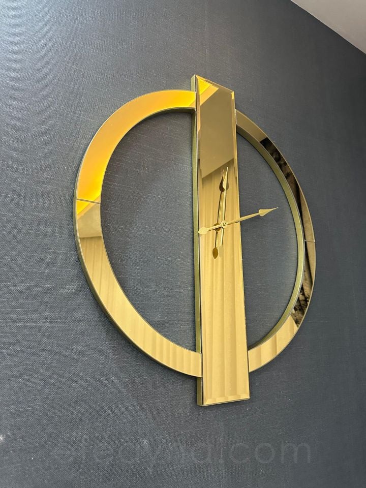 YÜZÜK-GOLD AYNA DUVAR SAATİ 70x80CM