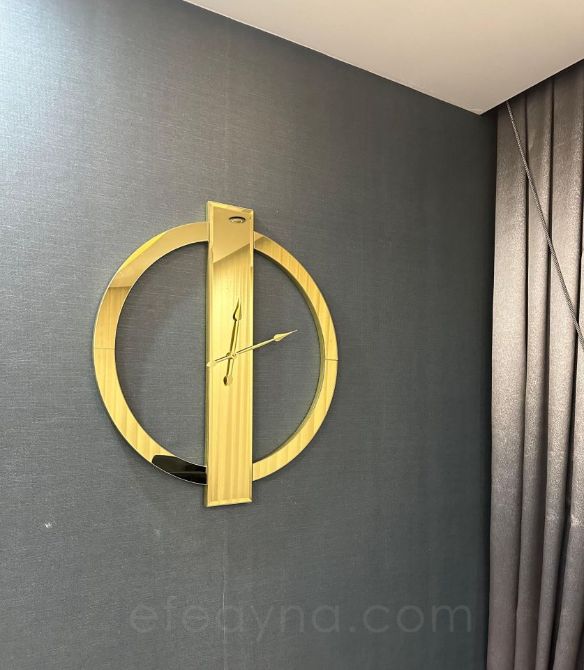 YÜZÜK-GOLD AYNA DUVAR SAATİ 70x80CM