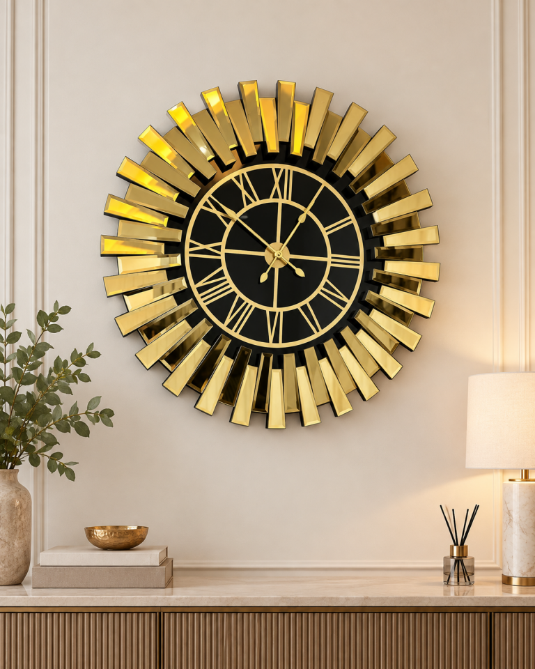 PİYANO X -GOLD AYNA DUVAR SAATİ