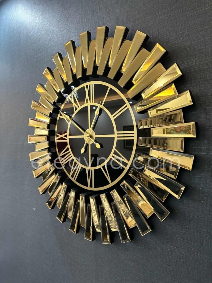 PİYANO X -GOLD AYNA DUVAR SAATİ