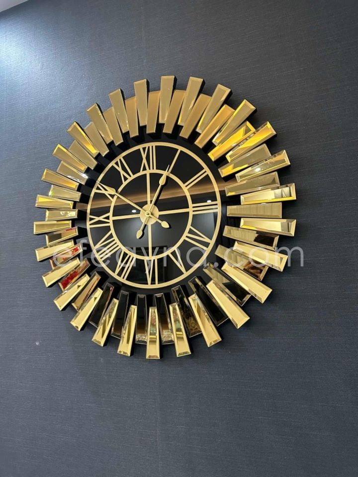 PİYANO X -GOLD AYNA DUVAR SAATİ 65cm