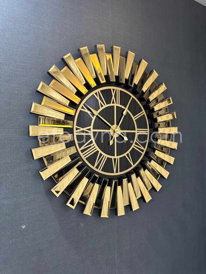 PİYANO X -GOLD AYNA DUVAR SAATİ 83cm