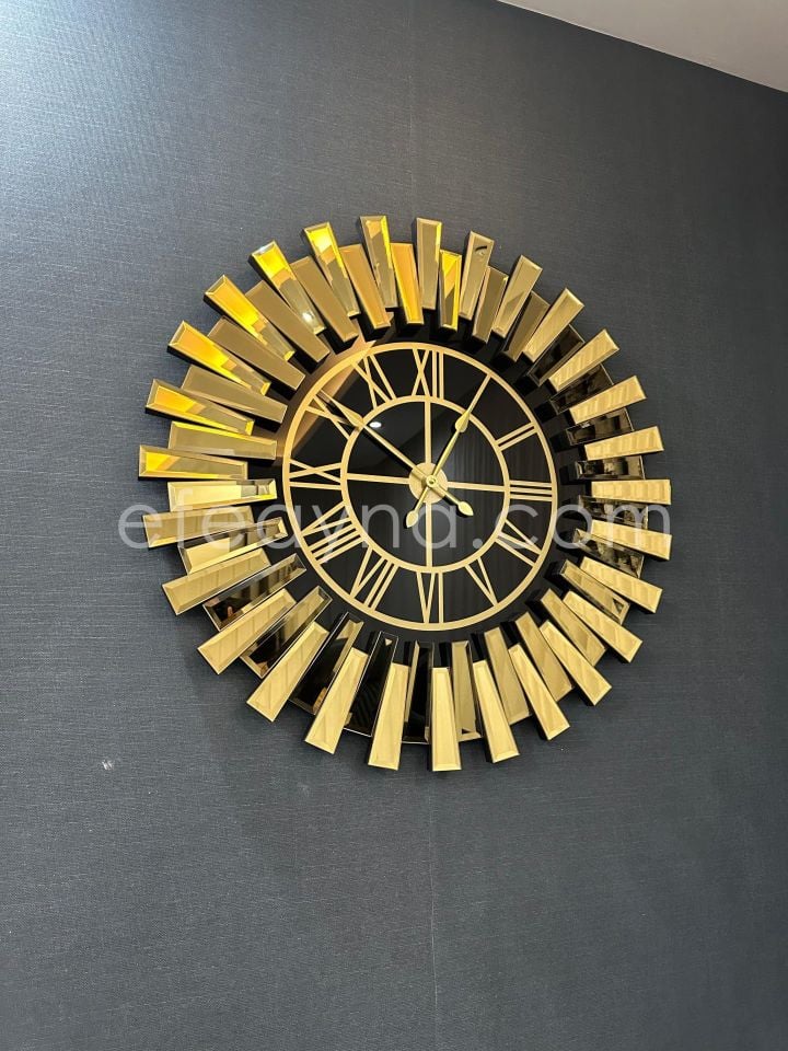 PİYANO X -GOLD AYNA DUVAR SAATİ 83cm