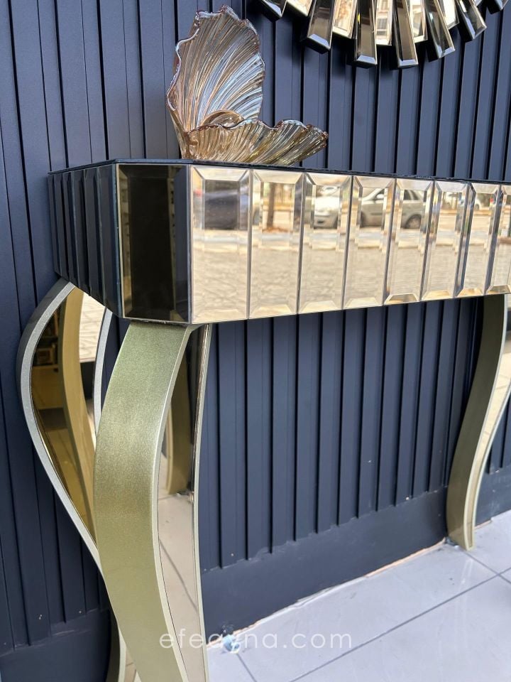 SİNDİRELLA-GOLD DRESUAR & PİYANO AYNA TAKIMI (*4 AYAKLI*)