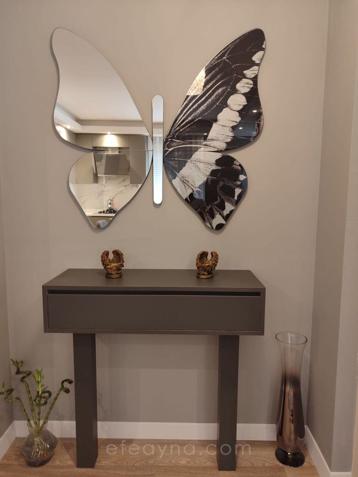 KELEBEK-GÜMÜŞ DEKORATİF AYNA