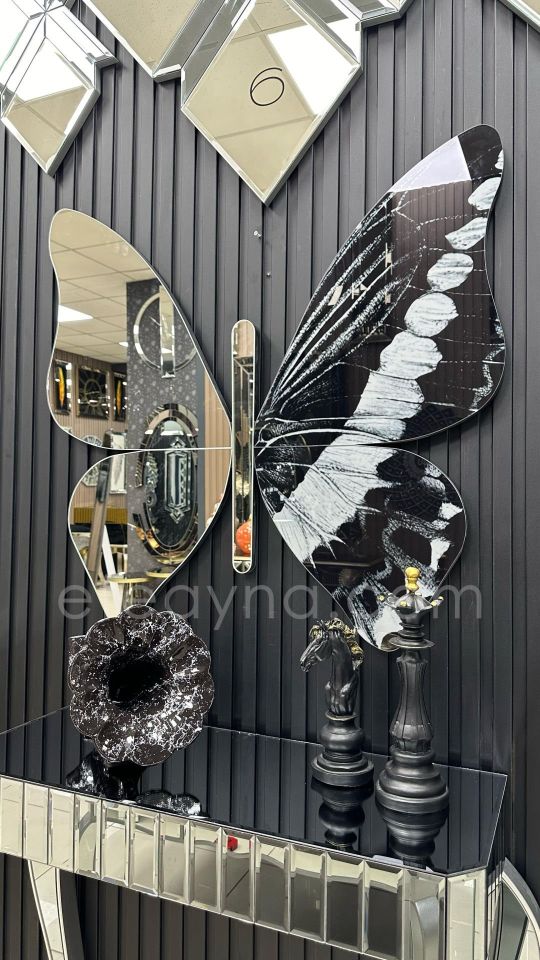 KELEBEK-GÜMÜŞ DEKORATİF AYNA