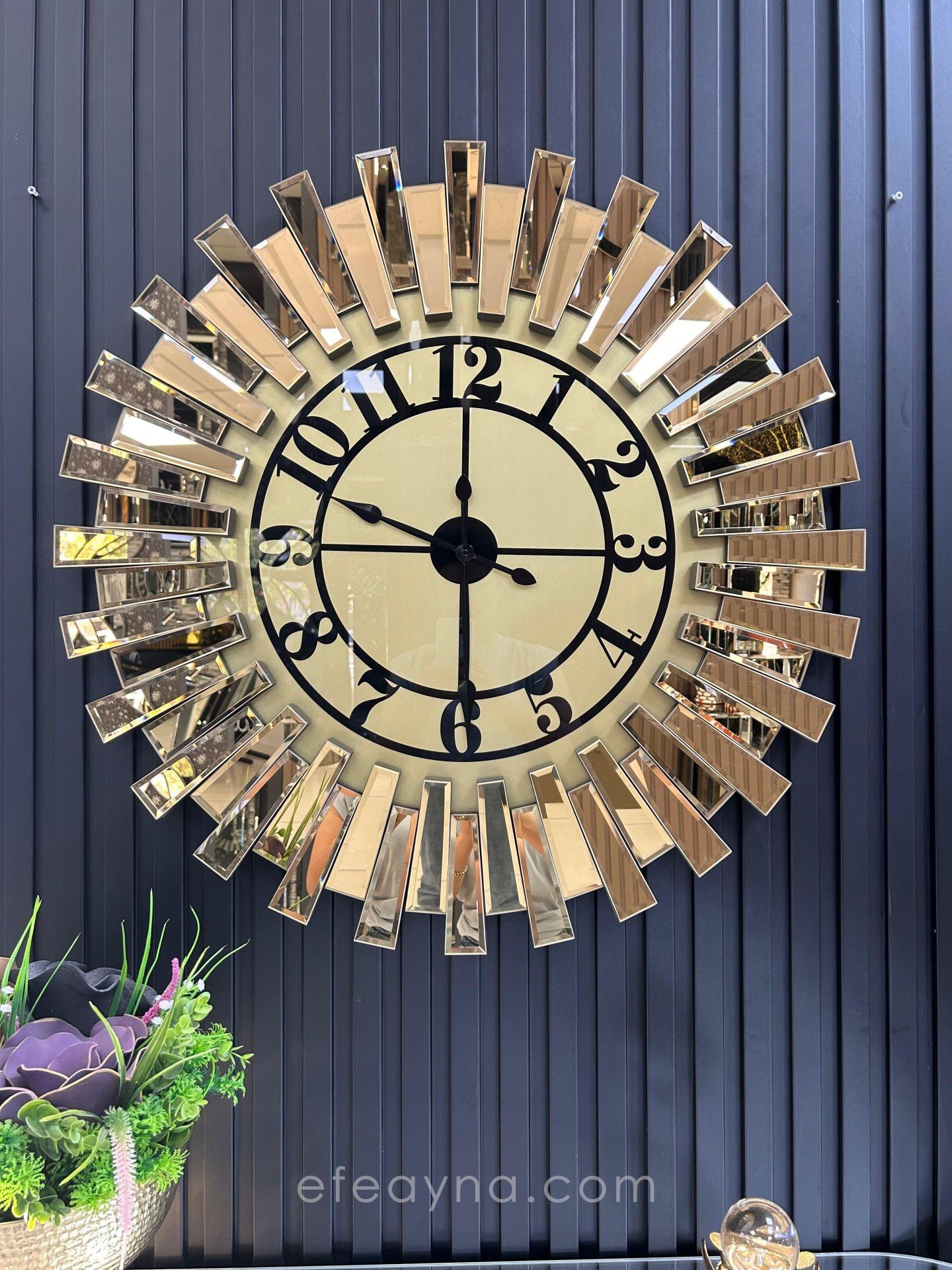 PİYANO XX -GOLD AYNA DUVAR SAATİ 65cm