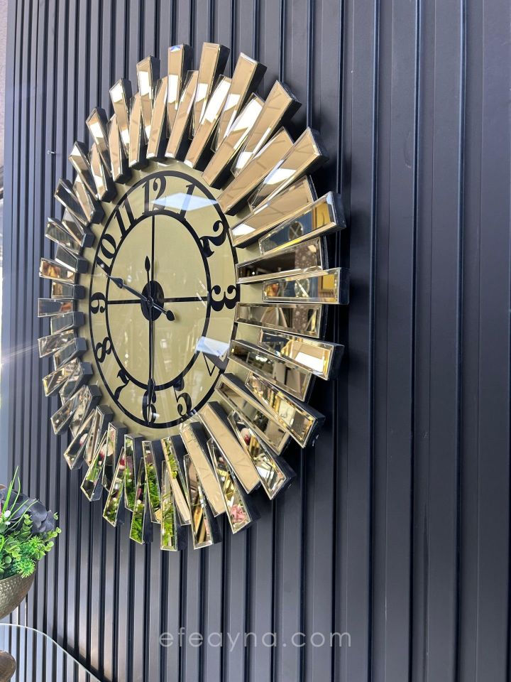 PİYANO XX -GOLD AYNA DUVAR SAATİ 83cm