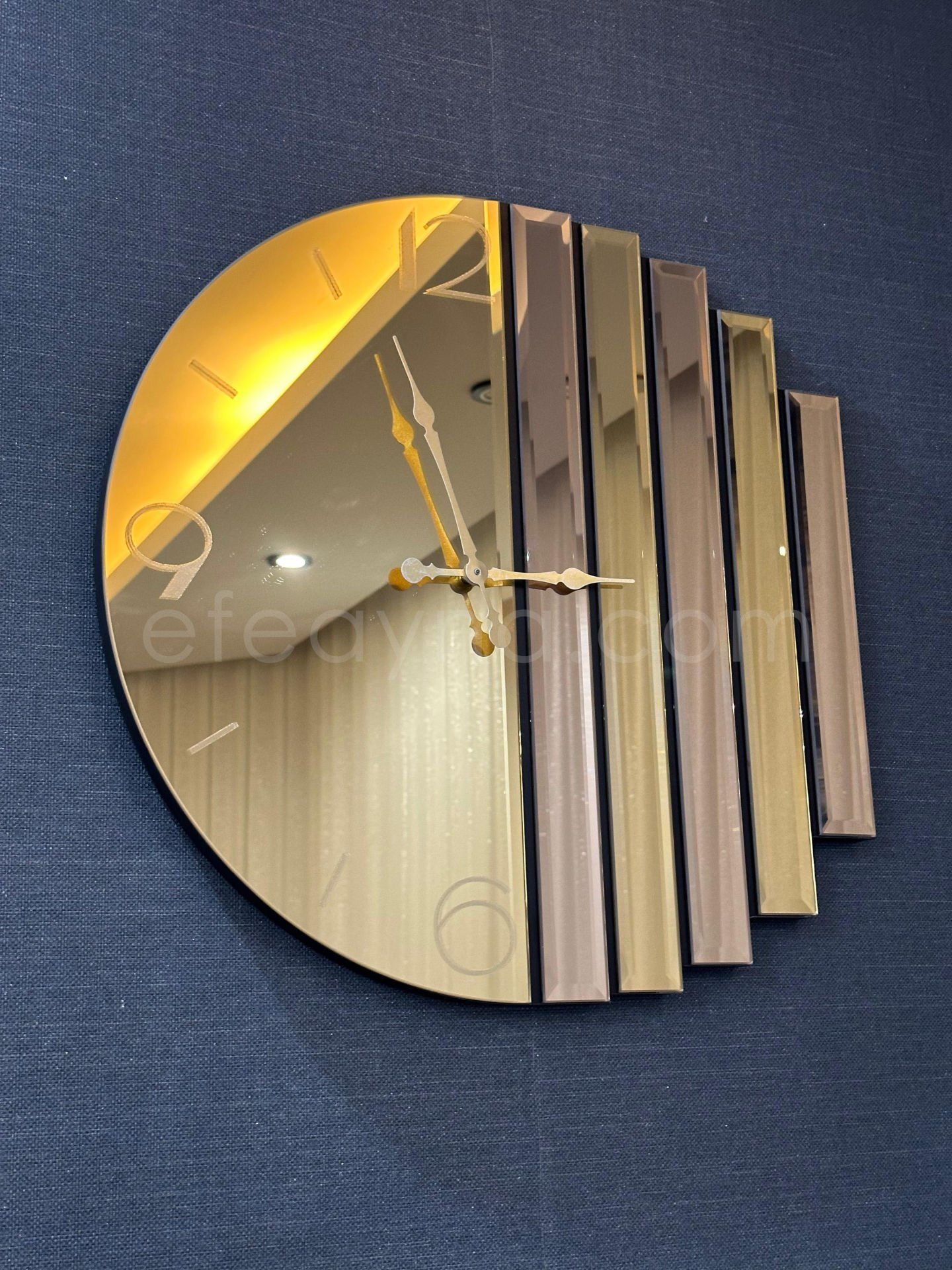 RİTMİK-GOLD AYNA DUVAR SAATİ 50cm