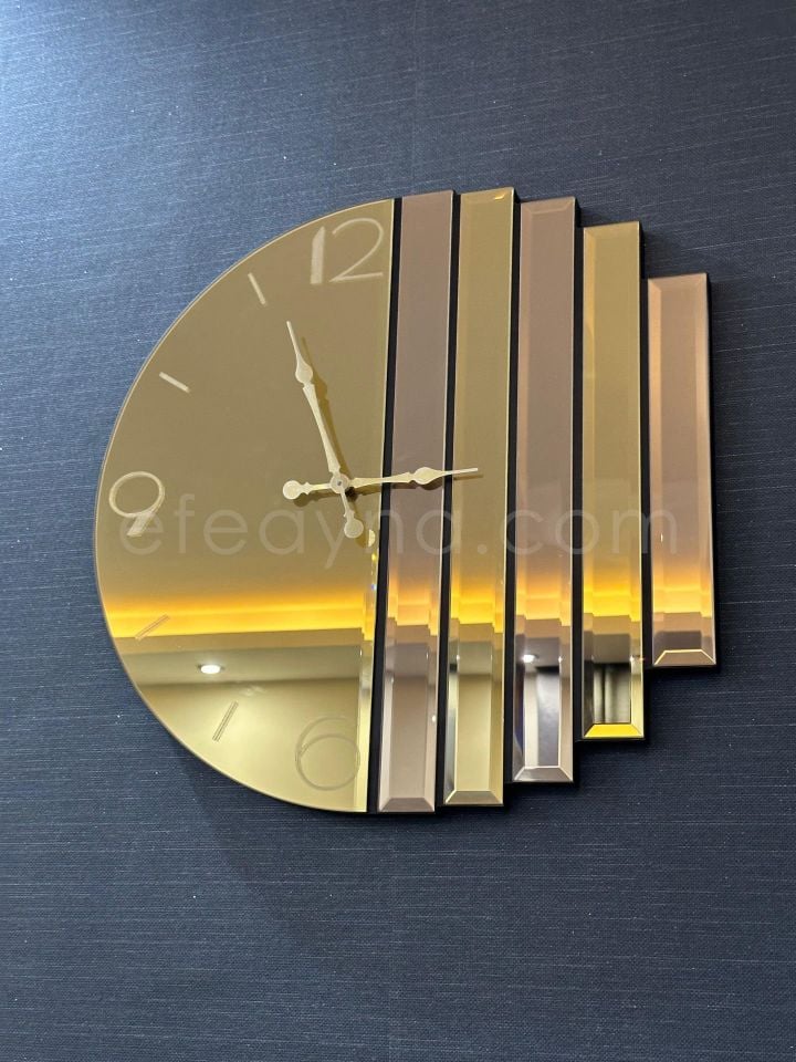 RİTMİK-GOLD AYNA DUVAR SAATİ 50cm