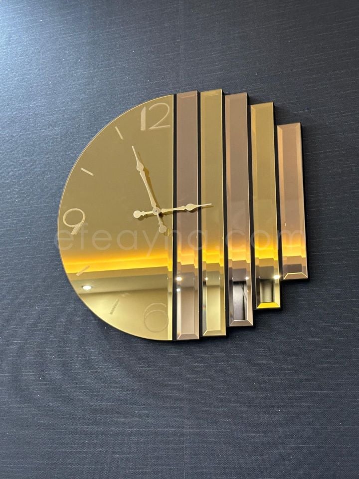 RİTMİK-GOLD AYNA DUVAR SAATİ 50cm