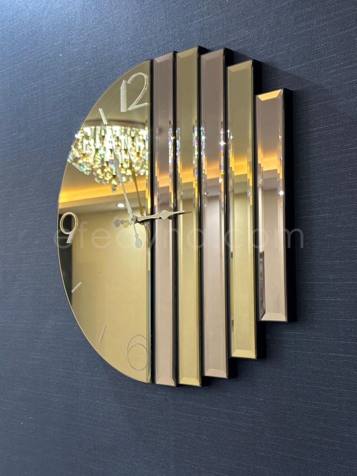 RİTMİK-GOLD AYNA DUVAR SAATİ 50cm