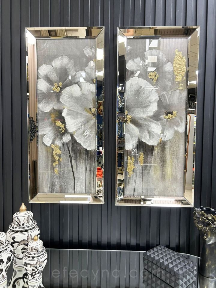 PAPATYA-BRONZ AYNA TABLO SETİ