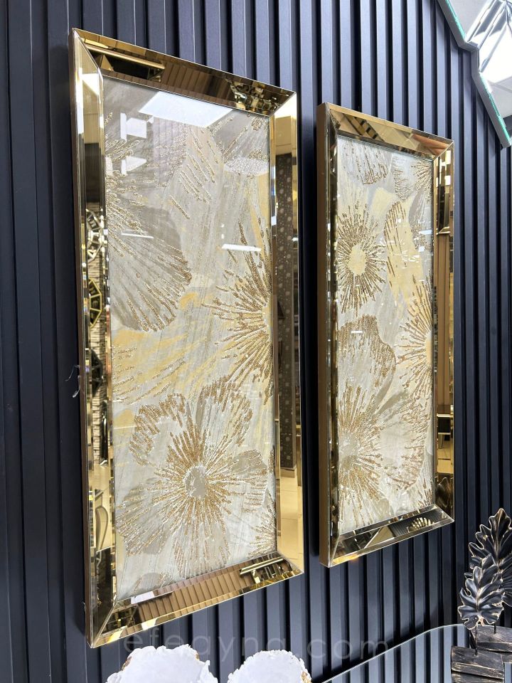 YONCA-GOLD AYNA TABLO SETİ 30x70cm (30x70 x 2 adet tablo)