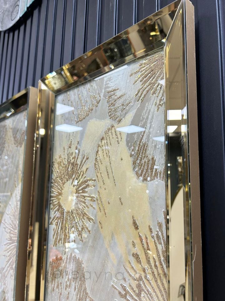 YONCA-GOLD AYNA TABLO SETİ 40x90cm (40x90 x 2 adet tablo)