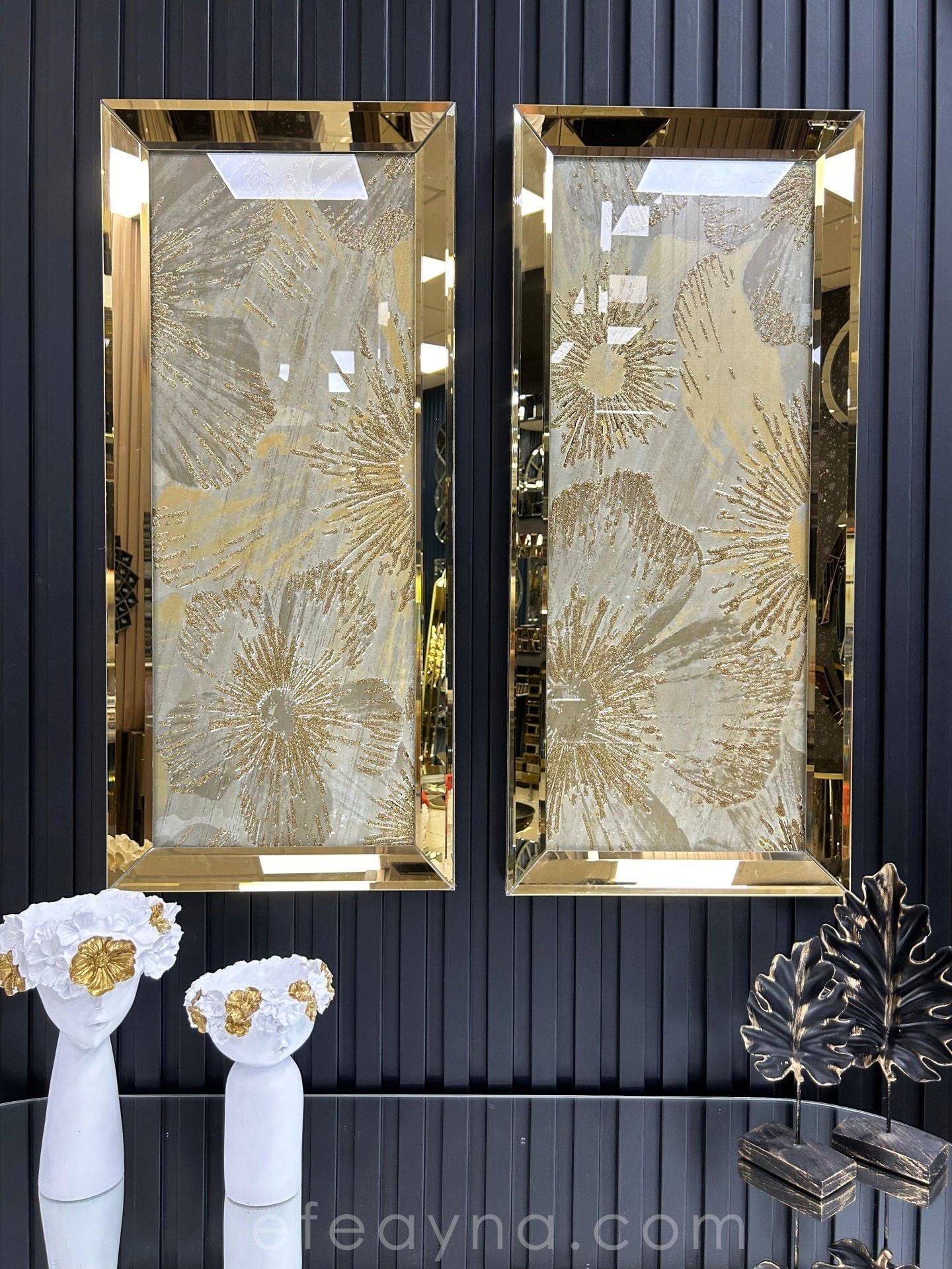 YONCA-GOLD AYNA TABLO SETİ 40x90cm (40x90 x 2 adet tablo)