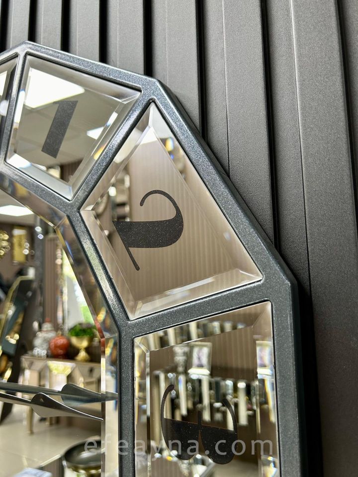 ONİKİGEN-FÜME AYNA DUVAR SAATİ 70CM