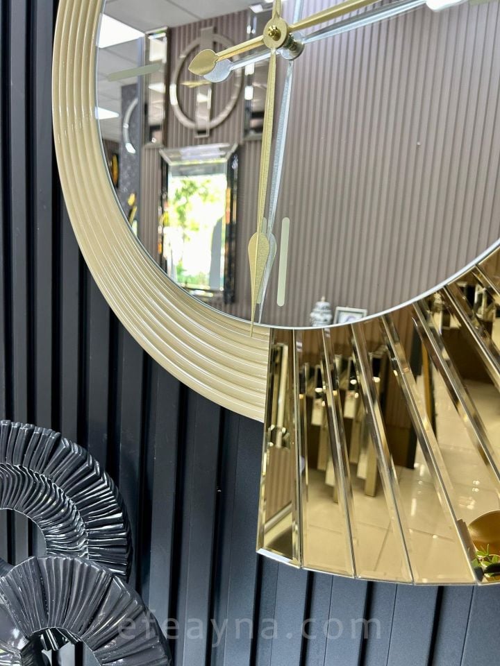 YELPAZE-GOLD AYNA DUVAR SAATİ 70x80cm