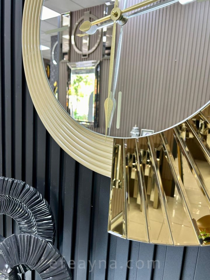 YELPAZE-GOLD AYNA DUVAR SAATİ 70x80cm