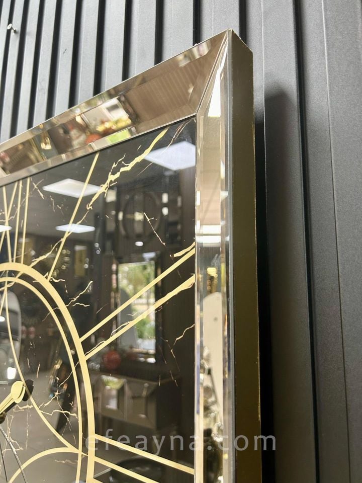 MERMER- BRONZ AYNA DUVAR SAATİ 70x70CM