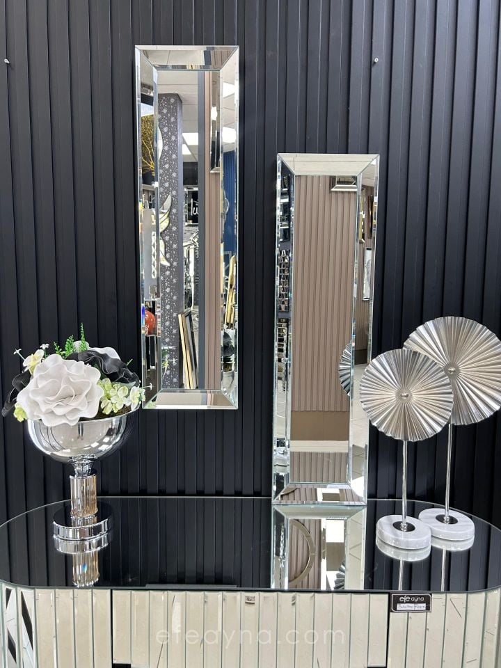 GÜMÜŞ YAN AYNA 2'Lİ SET (25x90cm x 2 adet)