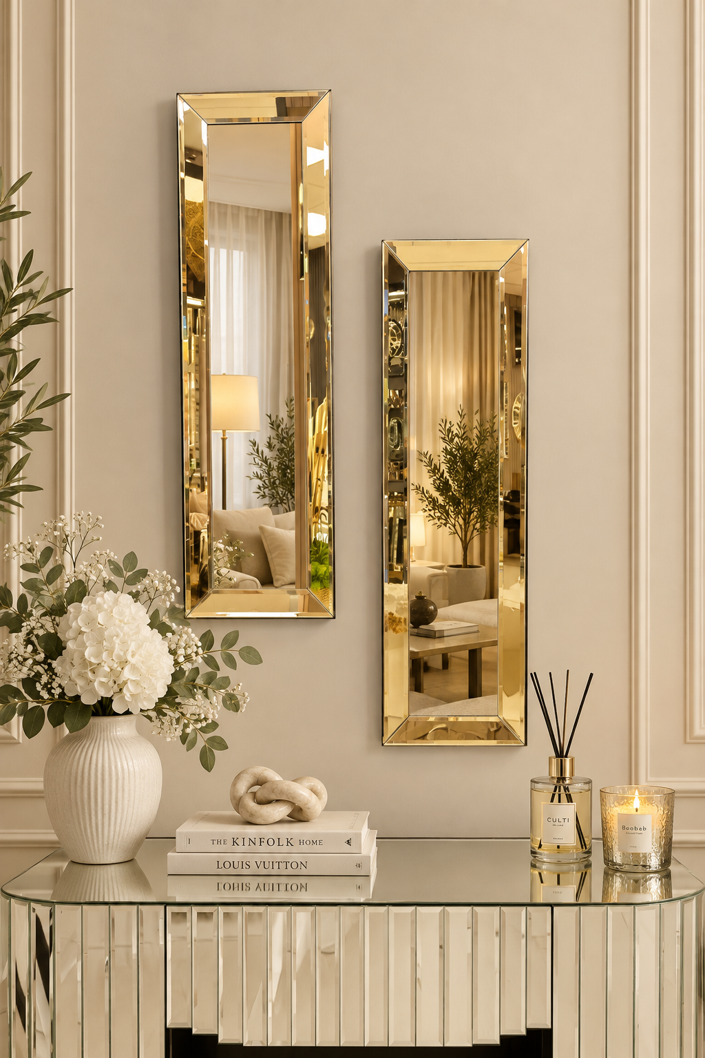 GOLD YAN AYNA 2'Lİ SET (25x90cm x 2 adet)