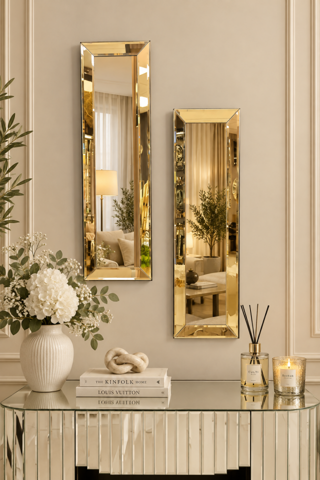 GOLD YAN AYNA 2'Lİ SET (25x90cm x 2 adet)