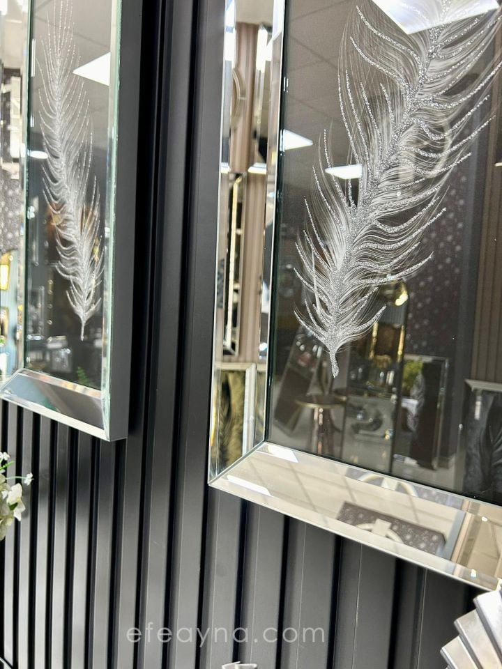 TÜY 2- 2'Lİ GÜMÜŞ AYNA TABLO SETİ