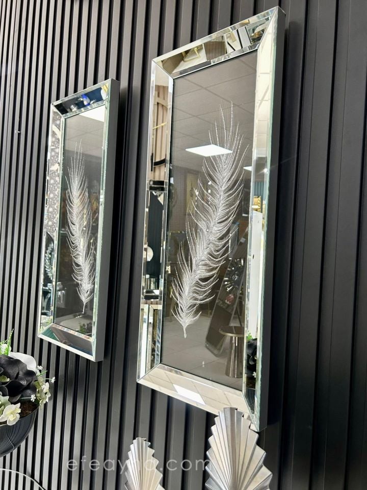 TÜY 2- 2'Lİ GÜMÜŞ AYNA TABLO SETİ