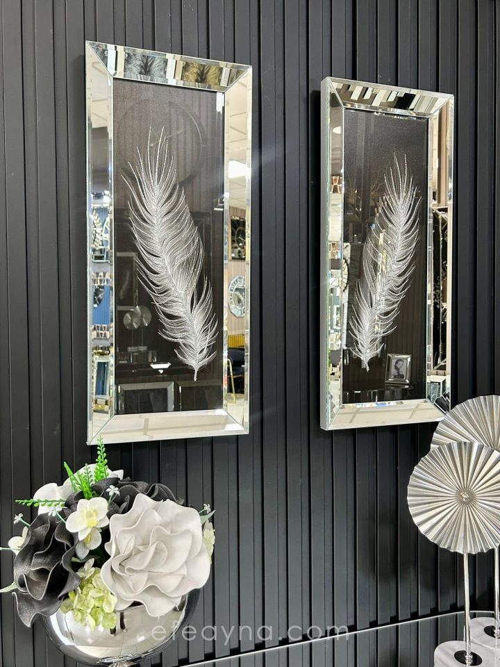 TÜY 2- 2'Lİ GÜMÜŞ AYNA TABLO SETİ 30x70cm (30x70 x 2 adet tablo)