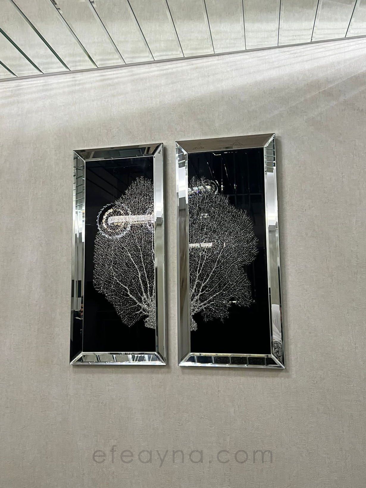 MERCAN- GÜMÜŞ AYNA TABLO SETİ