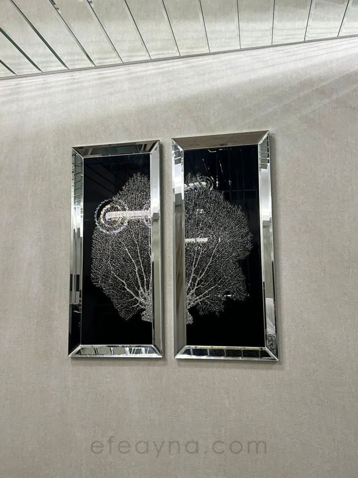 MERCAN- GÜMÜŞ AYNA TABLO SETİ