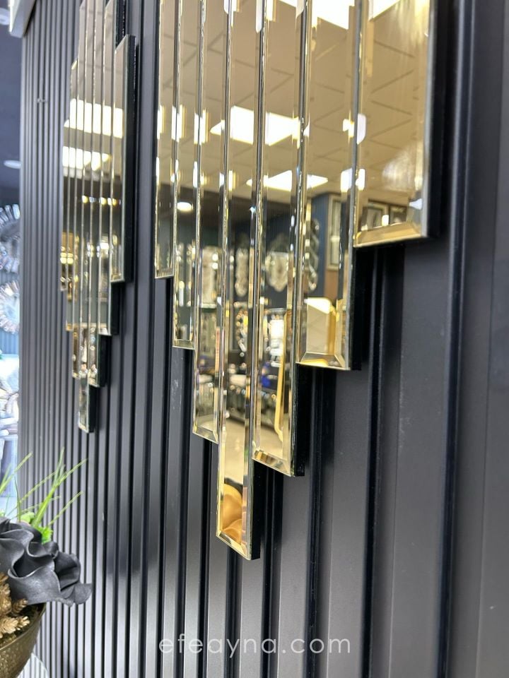 RİTMİK MODEL GOLD AYNA 2'Lİ SET (35x75cm x 2 adet)