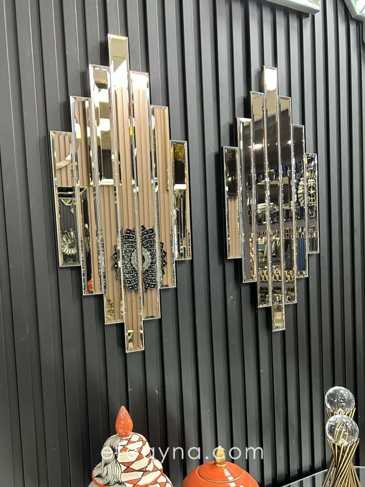 RİTMİK MODEL BRONZ AYNA 2'Lİ SET (35x75cm x 2 adet)