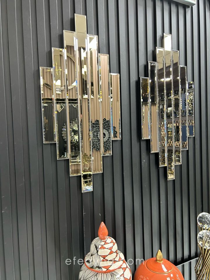 RİTMİK MODEL BRONZ AYNA 2'Lİ SET (35x75cm x 2 adet)