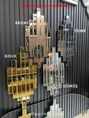 RİTMİK MODEL BRONZ AYNA 2'Lİ SET (35x75cm x 2 adet)