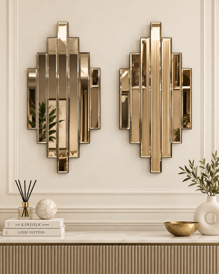 RİTMİK MODEL BRONZ AYNA 2'Lİ SET (35x75cm x 2 adet)