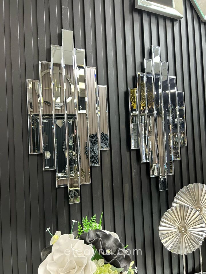 RİTMİK MODEL FÜME AYNA 2'Lİ SET (35x75cm x 2 adet)